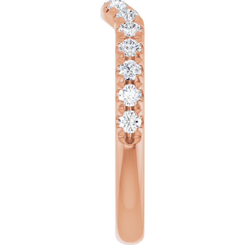 14K Rose Gold 3/8 CTW Natural Diamond Contour Band