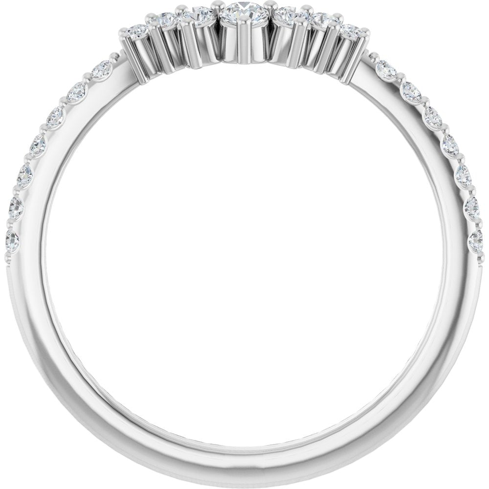 14K White Gold 1/3 CTW Lab-Grown Diamond Contour Band
