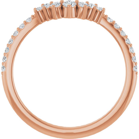14K Rose 1/3 CTW Lab-Grown Diamond Contour Band
