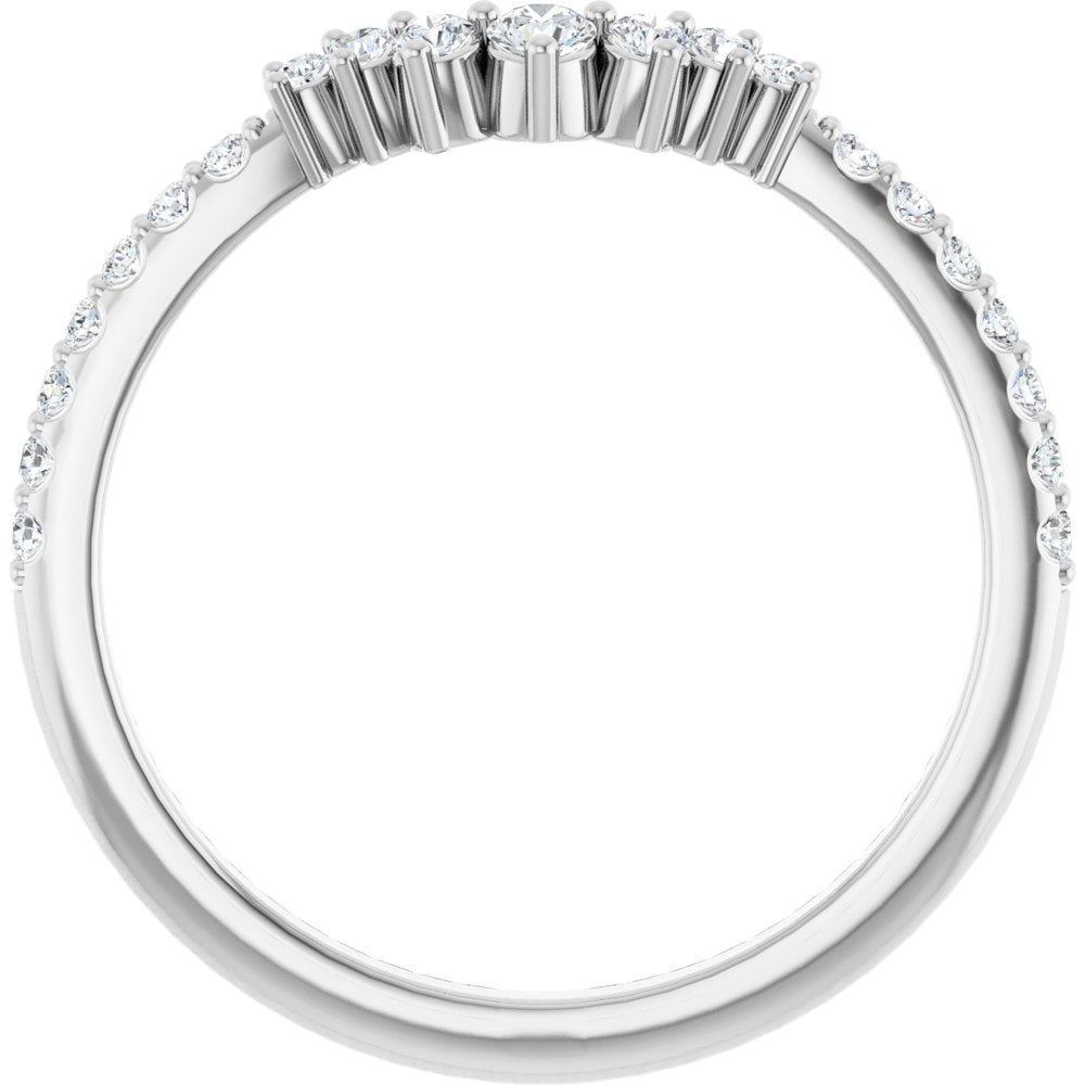 14K White 1/3 CTW Lab-Grown Diamond Contour Band