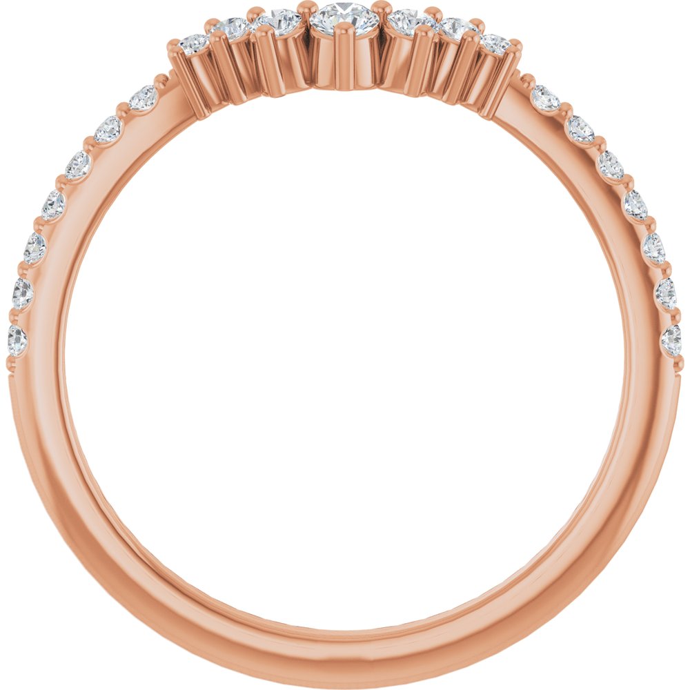 14K Rose Gold 1/5 CTW Lab-Grown Diamond  Contour Band
