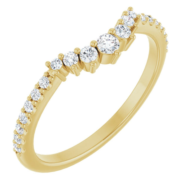 14K Yellow 1/5 CTW Natural Diamond Contour Band