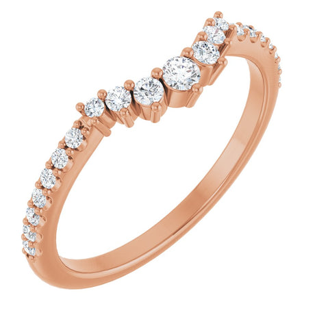 14K Rose 1/3 CTW Lab-Grown Diamond Contour Band