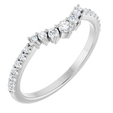 14K White 1/3 CTW Lab-Grown Diamond Contour Band