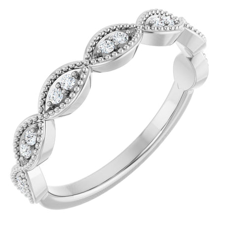 14K White 1/8 CTW Natural Diamond Anniversary Band