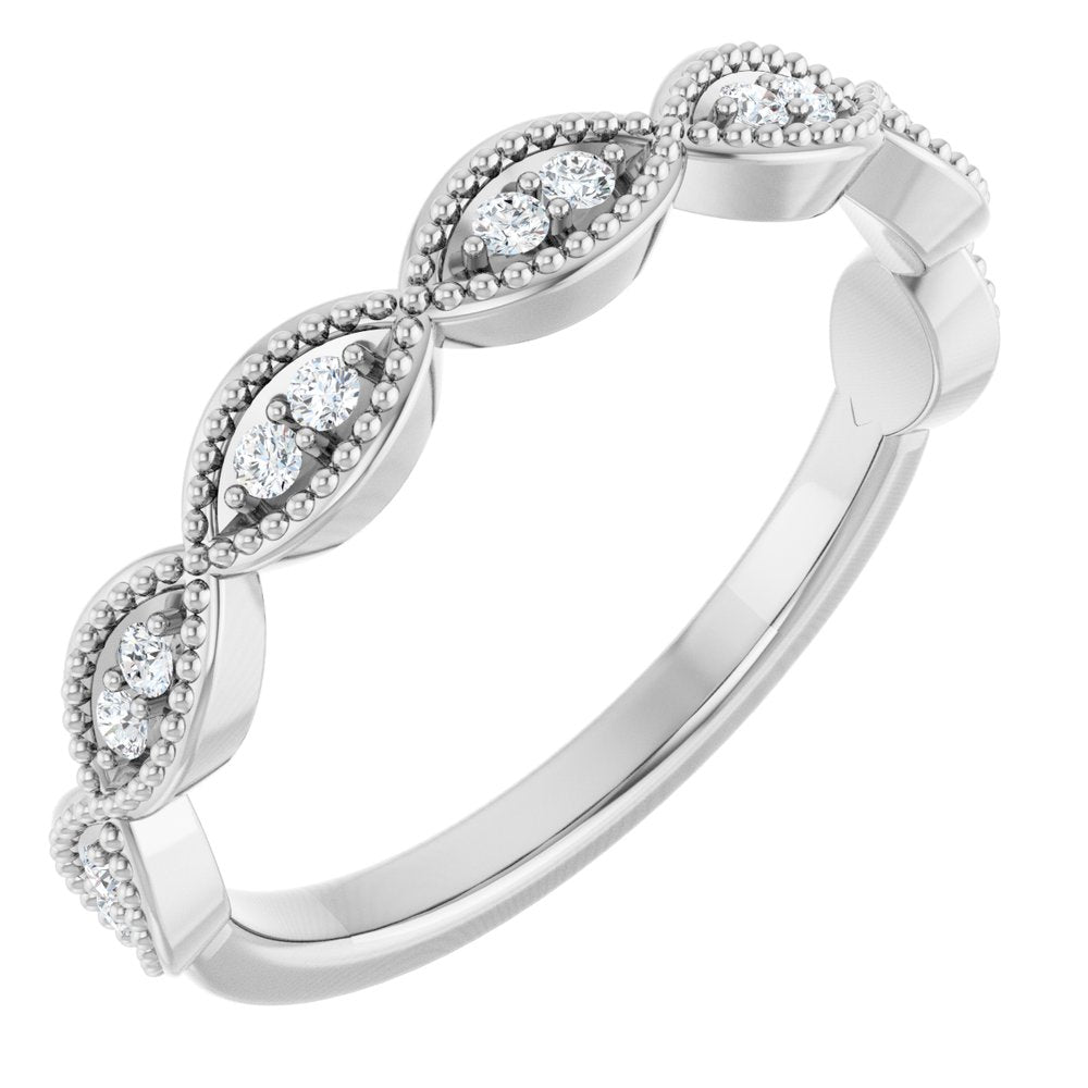 14K White Gold 1/8 CTW Natural Diamond Anniversary Band