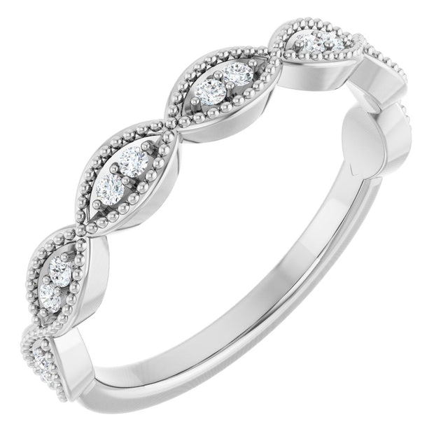 14K White Gold 1/8 CTW Natural Diamond Anniversary Band