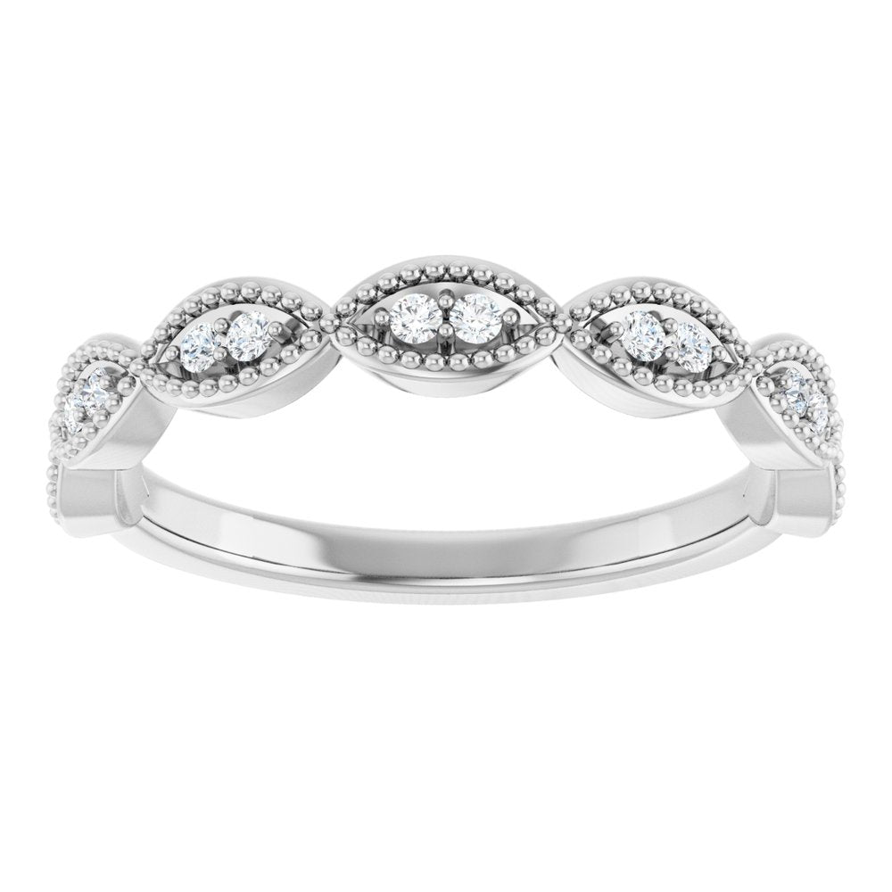 14K White Gold 1/8 CTW Natural Diamond Anniversary Band