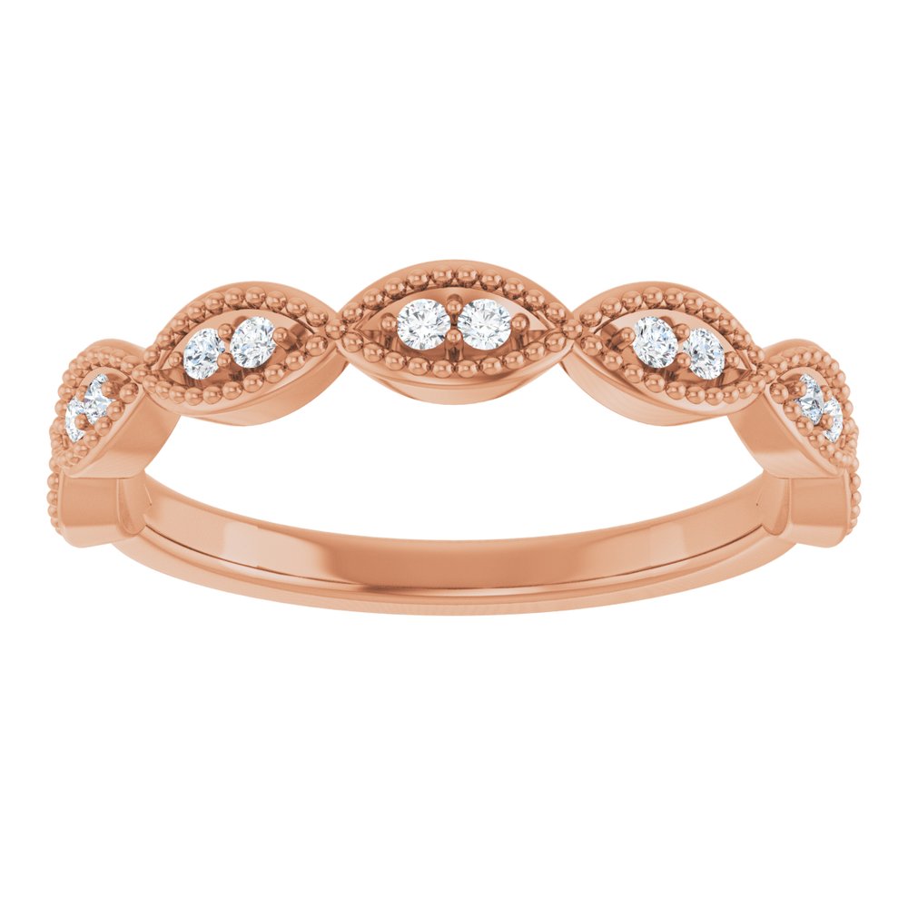 14K Rose Gold 1/8 CTW Natural Diamond Anniversary Band