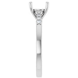 14K White 7.4 mm Round .07 CTW Lab-Grown Diamond Semi-Set Engagement Ring