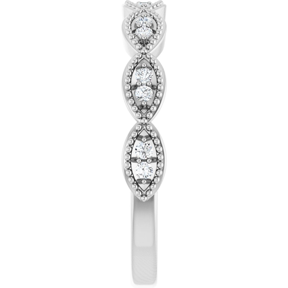 14K White Gold 1/8 CTW Natural Diamond Anniversary Band