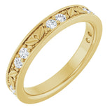 14K Yellow 1/3 CTW Natural Diamond Floral Anniversary Band