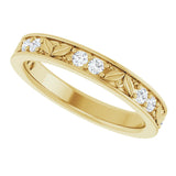 14K Yellow 1/3 CTW Natural Diamond Floral Anniversary Band