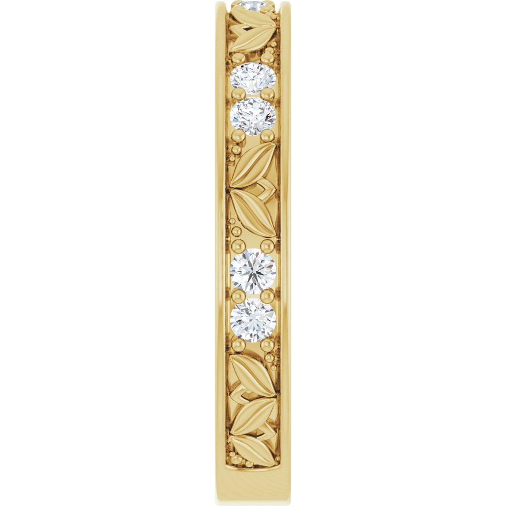 14K Yellow 1/3 CTW Natural Diamond Floral Anniversary Band