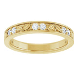 14K Yellow 1/3 CTW Natural Diamond Floral Anniversary Band