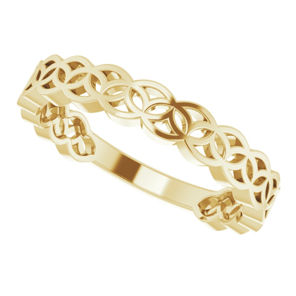 14K Yellow Geometric Stackable Ring