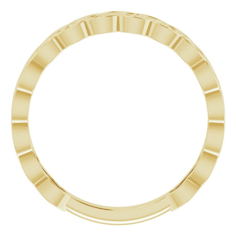 14K Yellow Geometric Stackable Ring