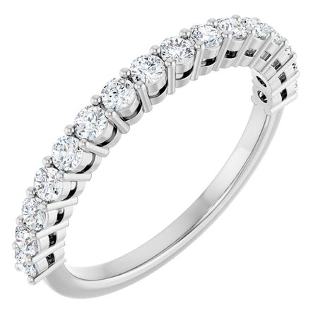 14K White Gold 1/2CTW Natural Diamond Anniversary Band