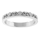 14K White Stackable Crown Ring