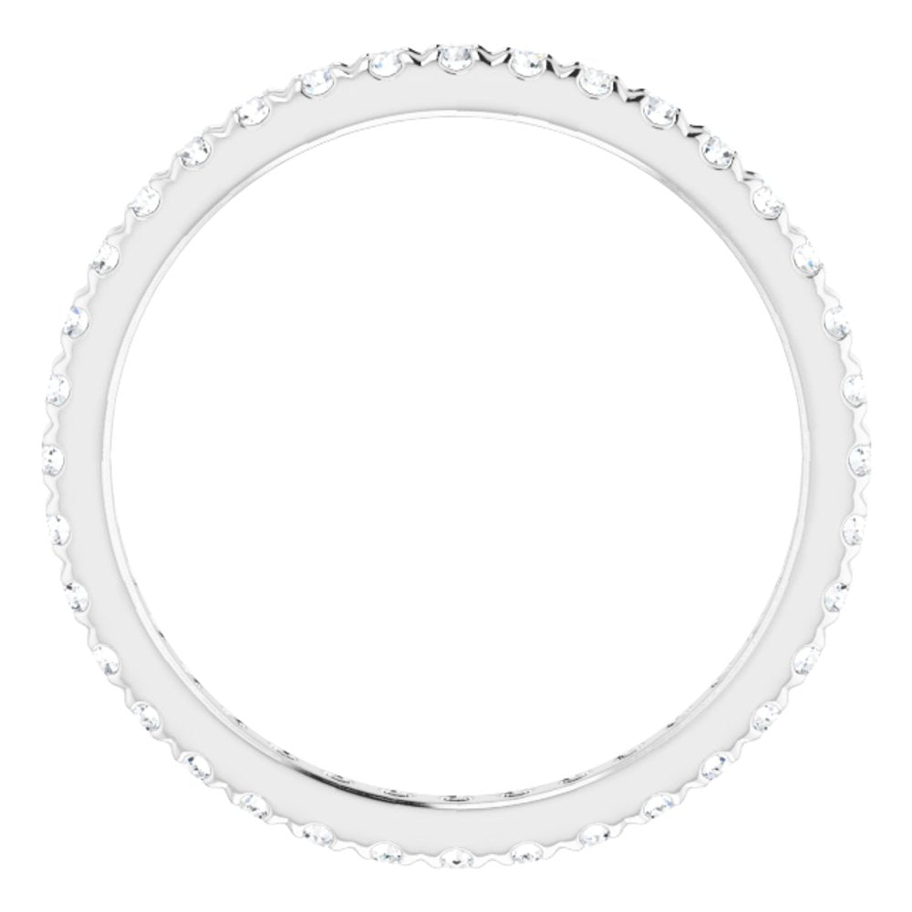 14K White 1/2 CTW French Set Natural Diamond Eternity Band