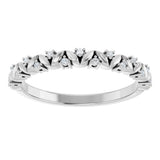 14K White Gold .06 CTW Natural Diamond Stackable Leaf Ring