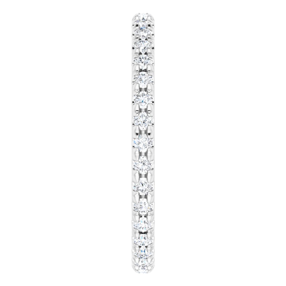 14K White 1/2 CTW French Set Natural Diamond Eternity Band