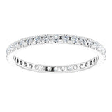 14K White 1/2 CTW French Set Natural Diamond Eternity Band
