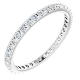 14K White 1/2 CTW French Set Natural Diamond Eternity Band Size 6