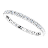 14K White 1/2 CTW French Set Natural Diamond Eternity Band