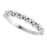 14K White Gold .06 CTW Natural Diamond Stackable Leaf Ring