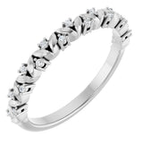 14K White Gold .06 CTW Natural Diamond Stackable Leaf Ring