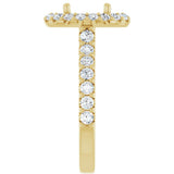 14K Yellow Gold 9x7 mm Oval 5/8 CTW Natural Diamond Semi-Set Engagement Ring