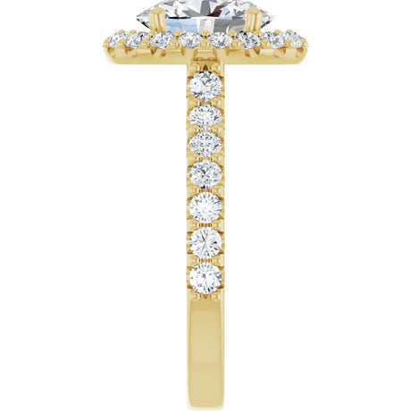 14K Yellow Gold 9x7 mm Oval 5/8 CTW Natural Diamond Semi-Set Engagement Ring