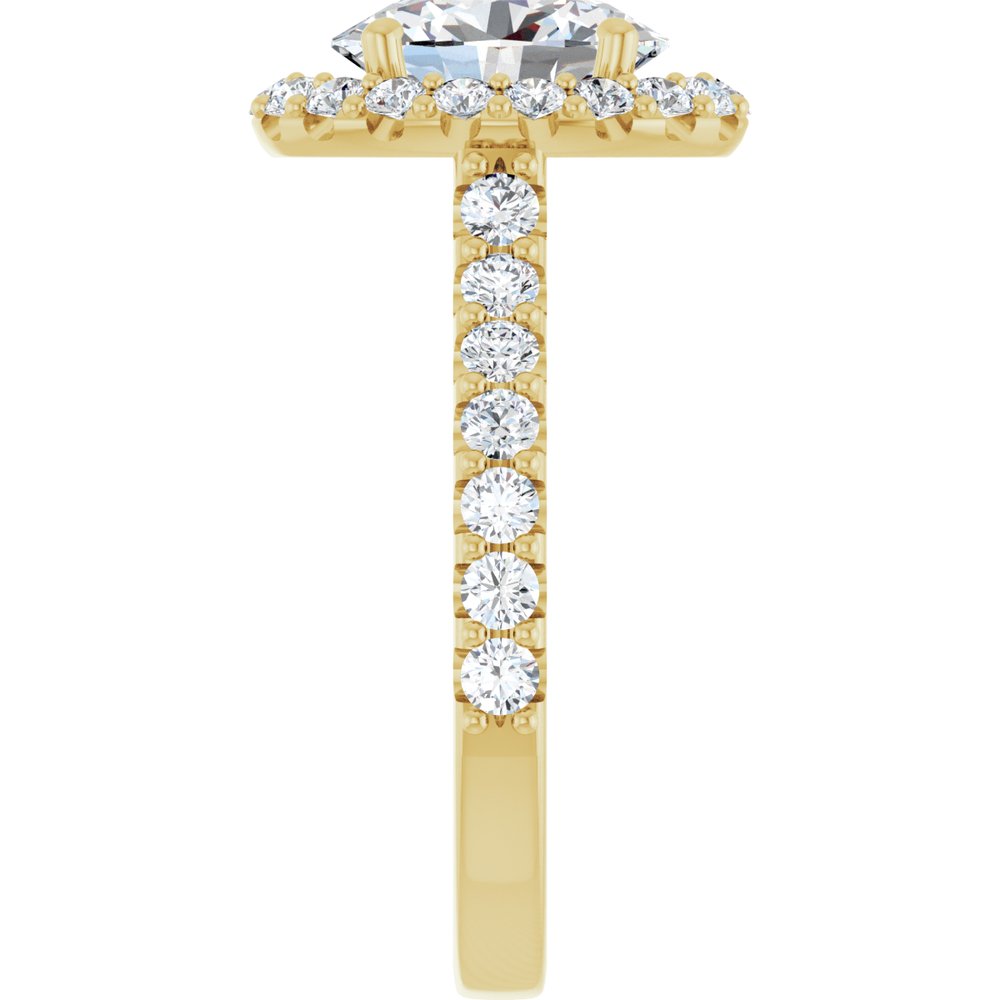 14K Yellow Gold 9x7 mm Oval 5/8 CTW Natural Diamond Semi-Set Engagement Ring