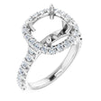 14K White Gold 9x9 mm Cushion 7/8 CTW Lab-Grown Diamond Semi-Set Engagement Ring