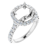 14K White Gold 9x9 mm Cushion 7/8 CTW Lab-Grown Diamond Semi-Set Engagement Ring