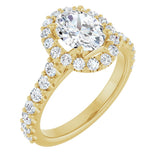 14K Yellow Gold 8x6 mm Oval 5/8 CTW Natural Diamond Semi-Set Engagement Ring