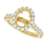 14K Yellow Gold 8x6 mm Oval 5/8 CTW Natural Diamond Semi-Set Engagement Ring