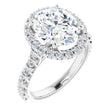 14K White Gold 11x9 mm Oval 3/4 CTW Natural Diamond Semi-Set Engagement Ring