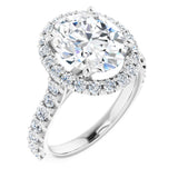 14K White Gold 11x9 mm Oval 3/4 CTW Natural Diamond Semi-Set Engagement Ring