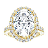 14K Yellow Gold 14x10 mm Oval 1 CTW Lab-Grown Diamond Semi-Set Engagement Ring