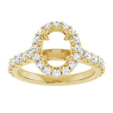 14K Yellow Gold 8x6 mm Oval 5/8 CTW Natural Diamond Semi-Set Engagement Ring