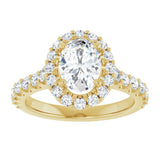 14K Yellow Gold 8x6 mm Oval 5/8 CTW Natural Diamond Semi-Set Engagement Ring