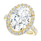 14K Yellow Gold 14x10 mm Oval 1 CTW Lab-Grown Diamond Semi-Set Engagement Ring