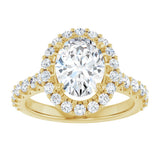 14K Yellow Gold 9x7 mm Oval 5/8 CTW Natural Diamond Semi-Set Engagement Ring