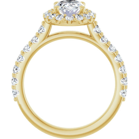 14K Yellow Gold 8x6 mm Oval 5/8 CTW Natural Diamond Semi-Set Engagement Ring