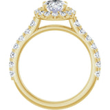 14K Yellow Gold 8x6 mm Oval 5/8 CTW Natural Diamond Semi-Set Engagement Ring