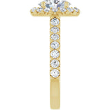 14K Yellow Gold 8x6 mm Oval 5/8 CTW Natural Diamond Semi-Set Engagement Ring