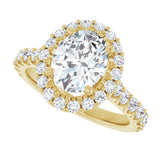 14K Yellow Gold 9x7 mm Oval 5/8 CTW Natural Diamond Semi-Set Engagement Ring