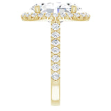 14K Yellow Gold 14x10 mm Oval 1 CTW Lab-Grown Diamond Semi-Set Engagement Ring